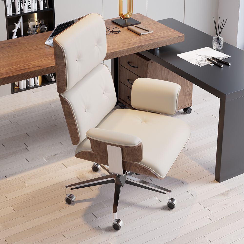 White Leather Office Chair