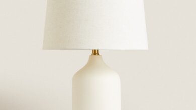 White table lamp design