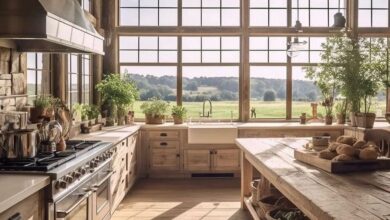 Wooden country-style kitchens