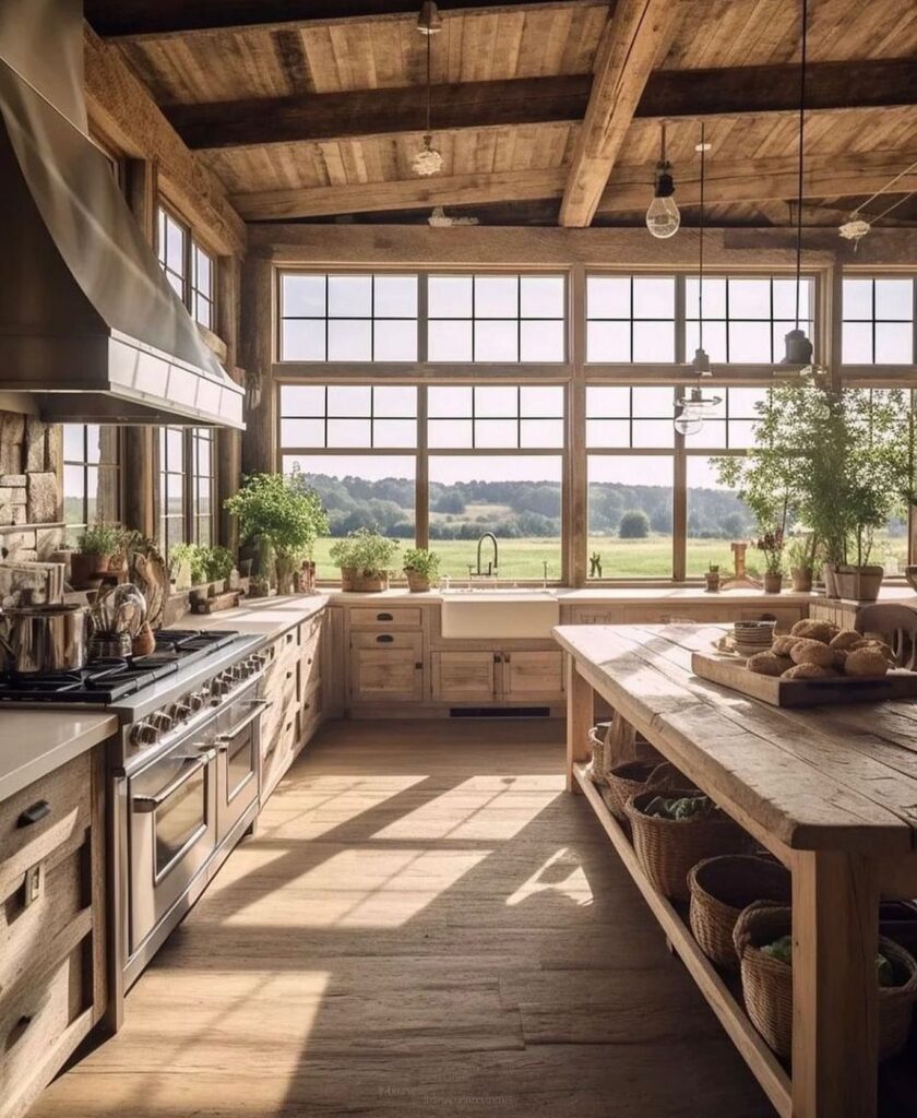 Wooden country-style kitchens