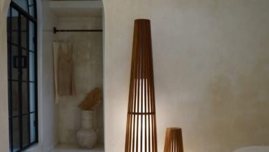 Wooden floor lamps