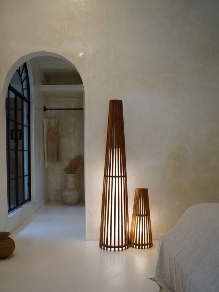 Wooden floor lamps