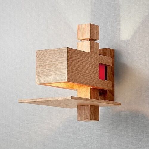 Wooden wall lamp