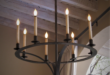 Wrought iron chandeliers