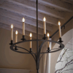 Wrought iron chandeliers