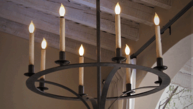 Wrought iron chandeliers