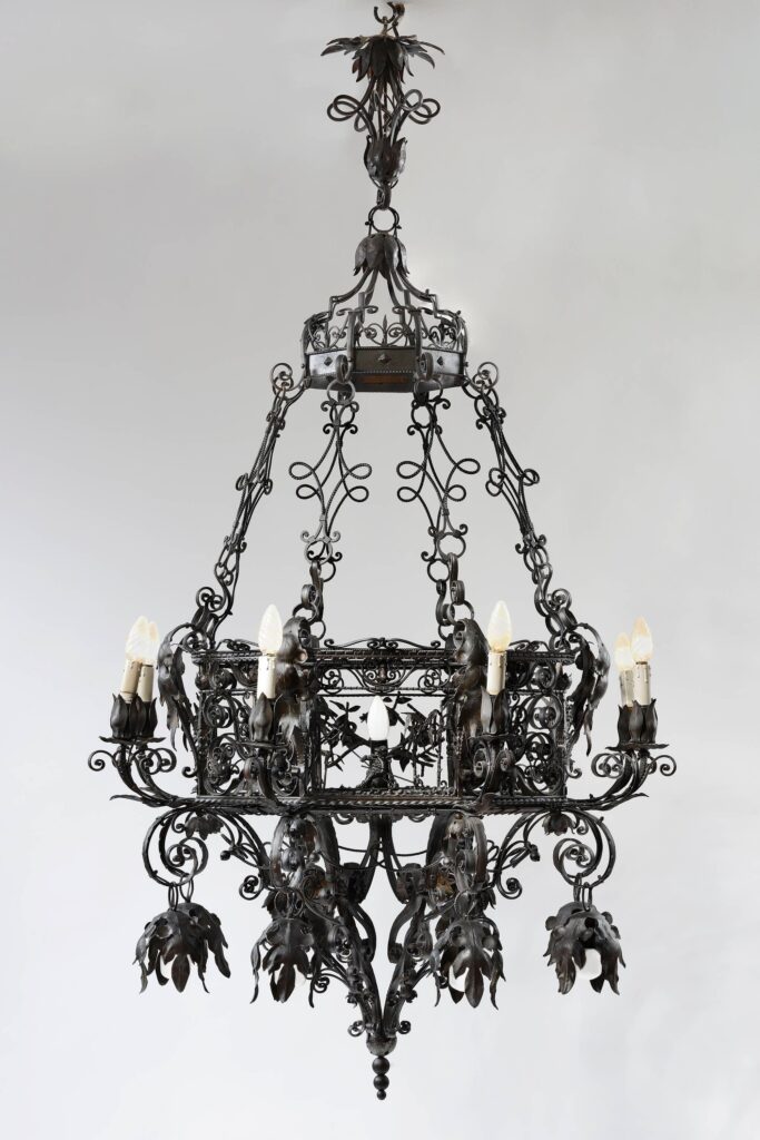 Wrought iron chandeliers