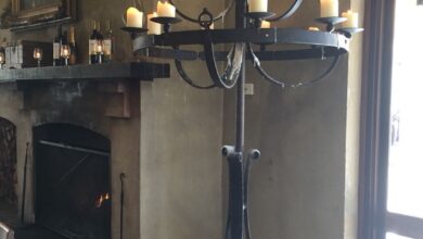 Wrought iron chandeliers
