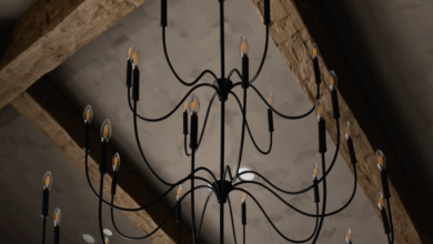 Wrought iron chandeliers