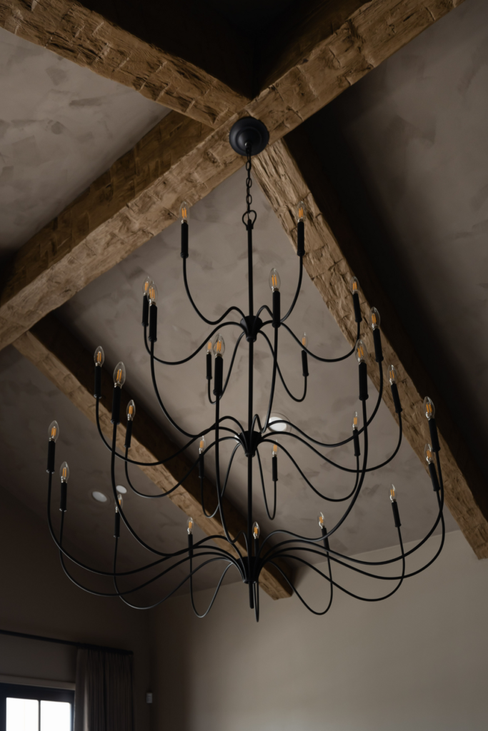 Wrought iron chandeliers