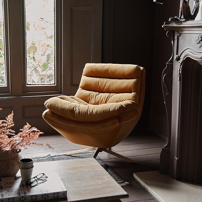 Yellow Velvet Chair Elegant Seating Option for Any Room