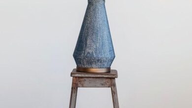 blue table lamps