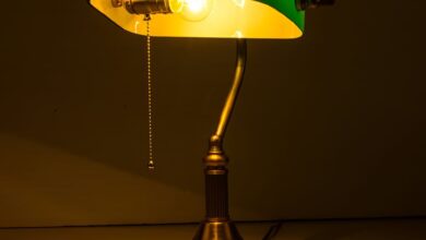 green table lamps