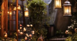 house with outdoor lanterns