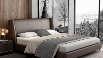 leather bed design