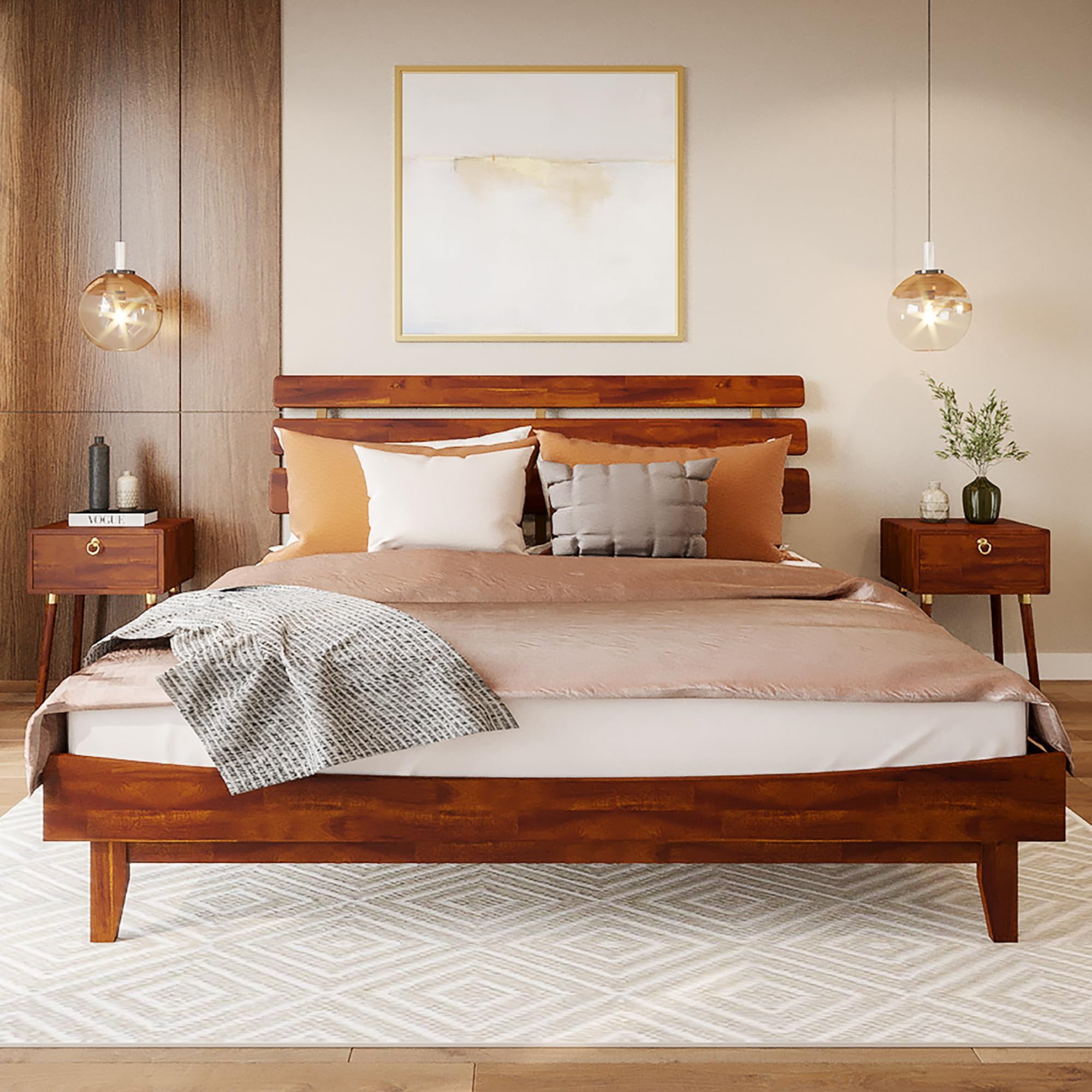 modern solid wood beds Upgrade Your Bedroom with Stylish and Durable Wood Furniture