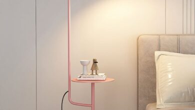 pink floor lamp
