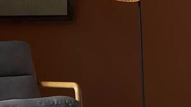 rattan floor lamp