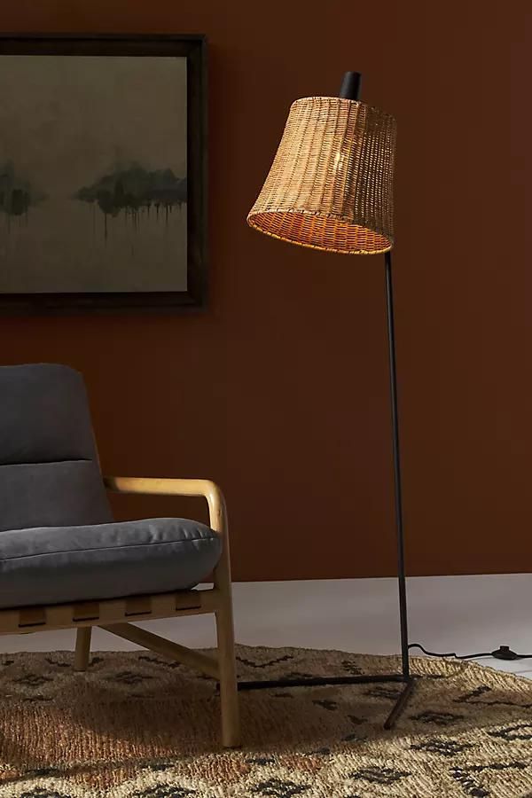 rattan floor lamp