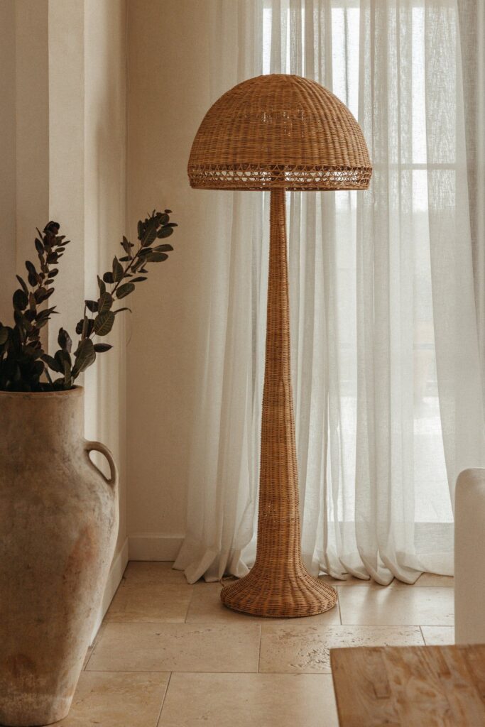 rattan floor lamp