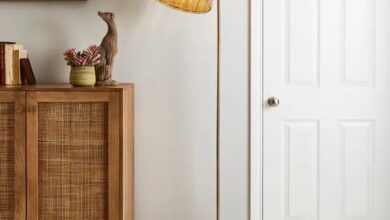 rattan floor lamp