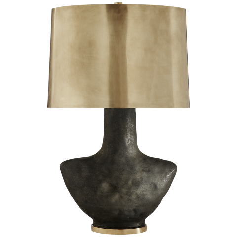 lamp for small table armato small table lamp in stained black metallic ceramic with oval  antique-burnished REWZJQU