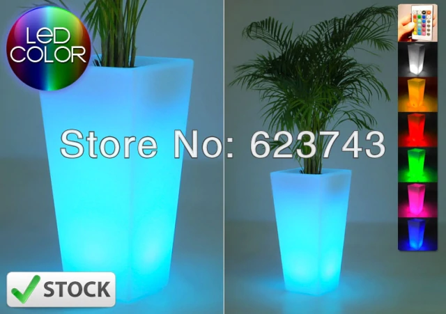 led flower pots glowing lighting led flower pot! remote control color changing rgb led  flower PPMHKHV