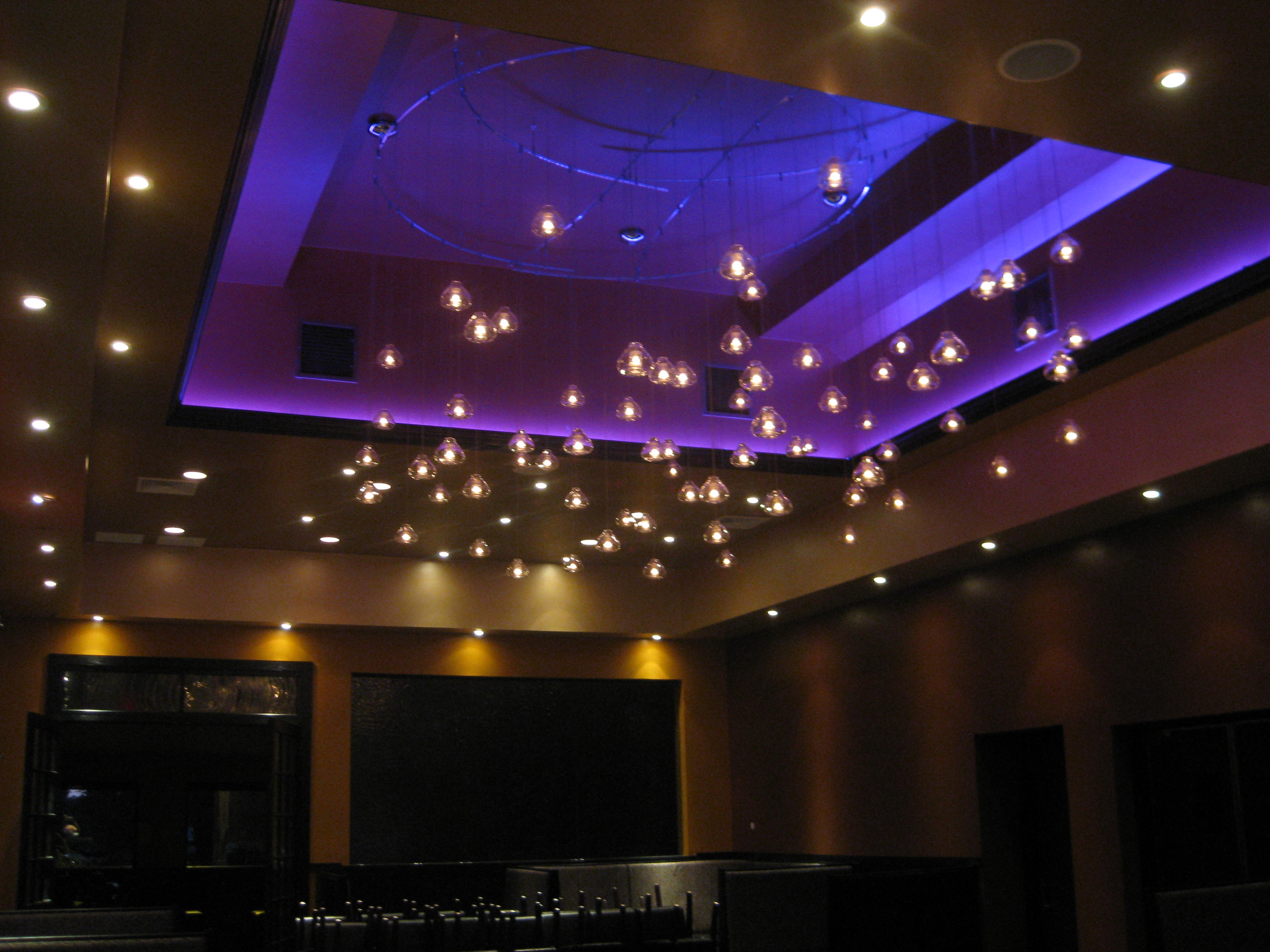 led lighting ideas luchentou0027s ristrante with rgb led lights used in the seating area. JHOHPMS