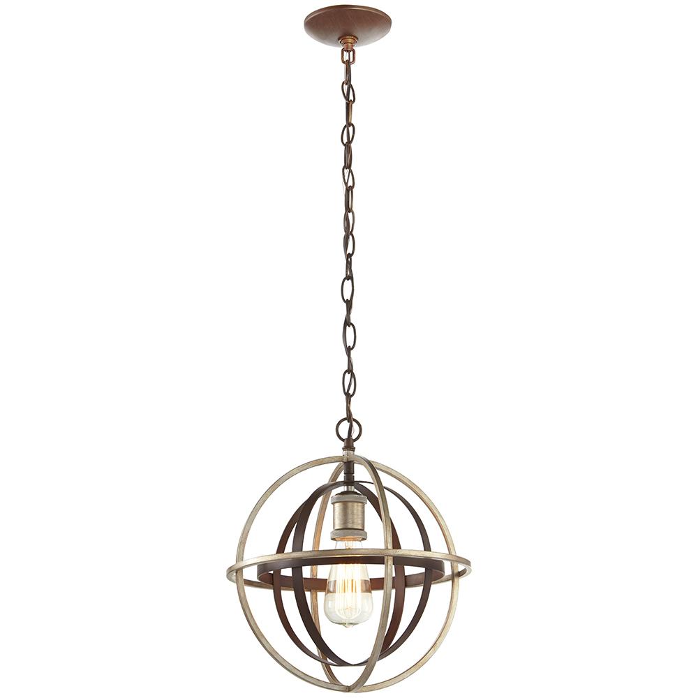 Pendant lights home decorators collection 1-light bronze and champagne pewter orb mini  pendant ZIRNMFQ