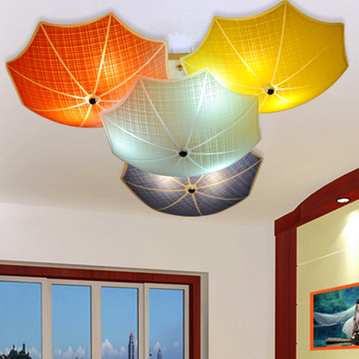 childrens room lighting modern children bedroom ceiling lamps multicolour umbrella glass lampshade kids  room lights e27 EWGWLXI