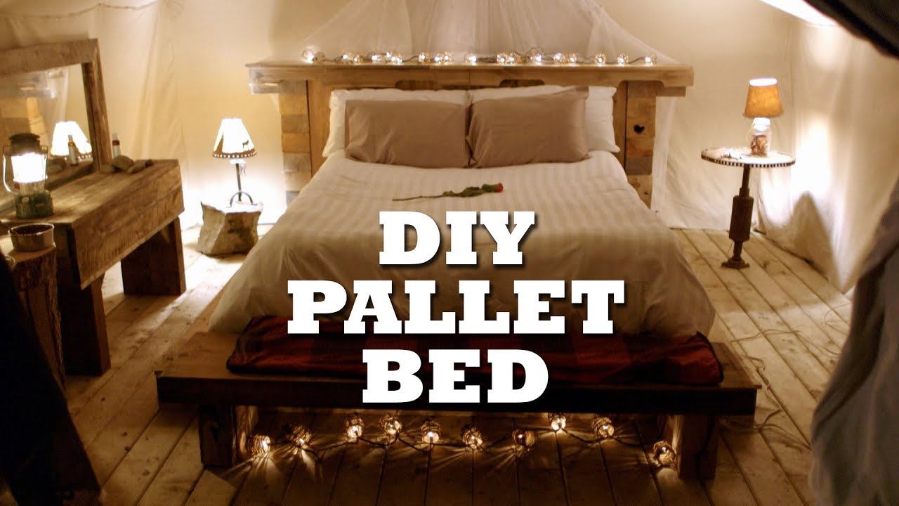 DIY pallet bed how to build a rustic pallet bed u0026 headboard DEWQQUB