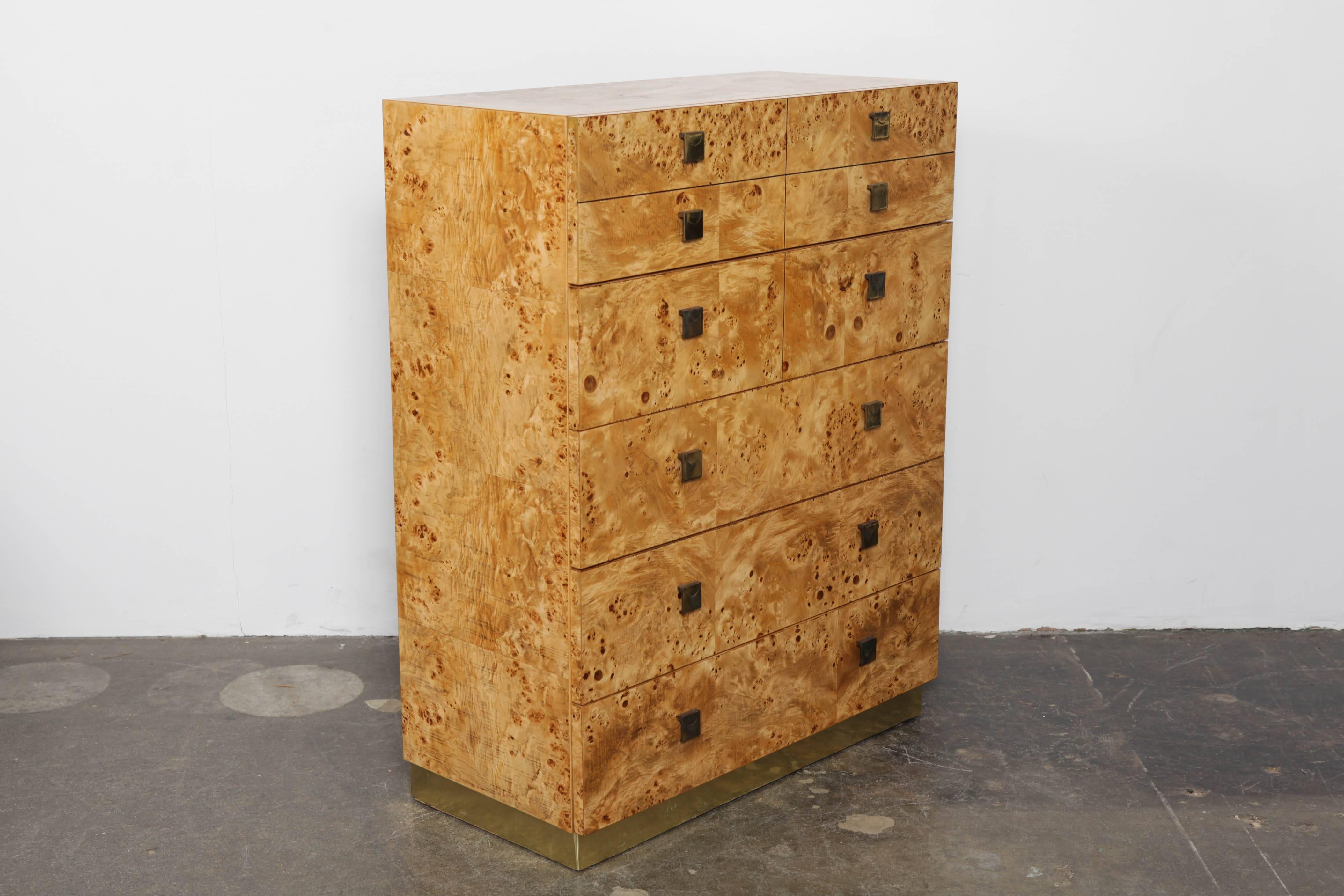 Furniture made of olive wood american made nine-drawer burl olive wood dresser with brass pulls made by  founders XQETEWS