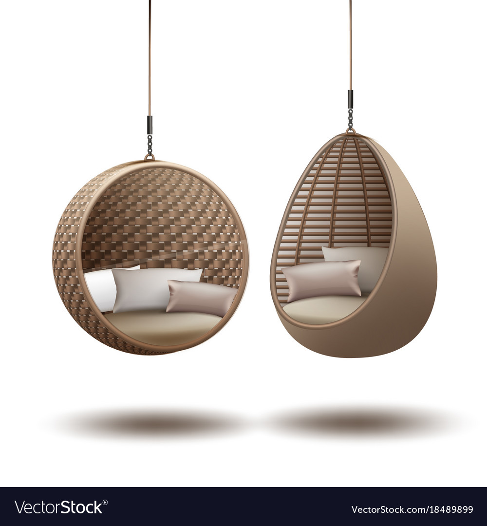 Hanging Chairs wicker hanging chairs vector image HJTRLBS