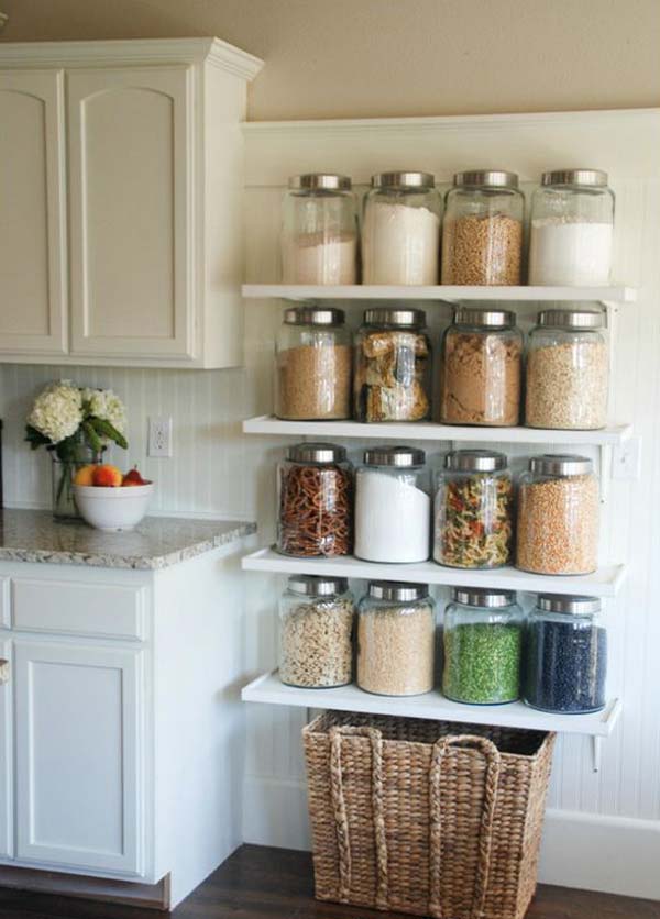 Kitchen shelf ideas diy kitchen jar shelves MONCAPP