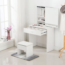 Makeup tables vanity dressing desk makeup table set with stool mirror cabinet u0026 drawer  storage ASVDUYS