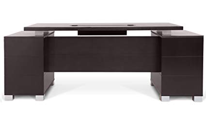 Modern Desk ford executive modern desk with filing cabinets - dark wood finish PNMJZWM