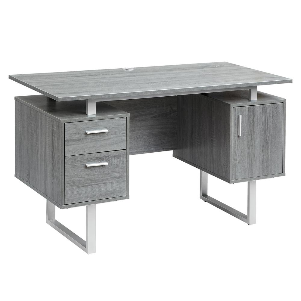 Modern Desk techni mobili gray modern office desk with storage GBHRUMM