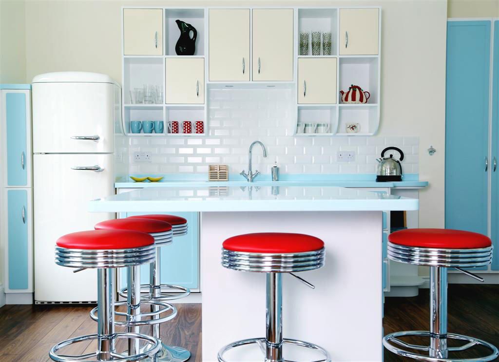 Retro kitchens padded kitchen bar stools QQBYEGF