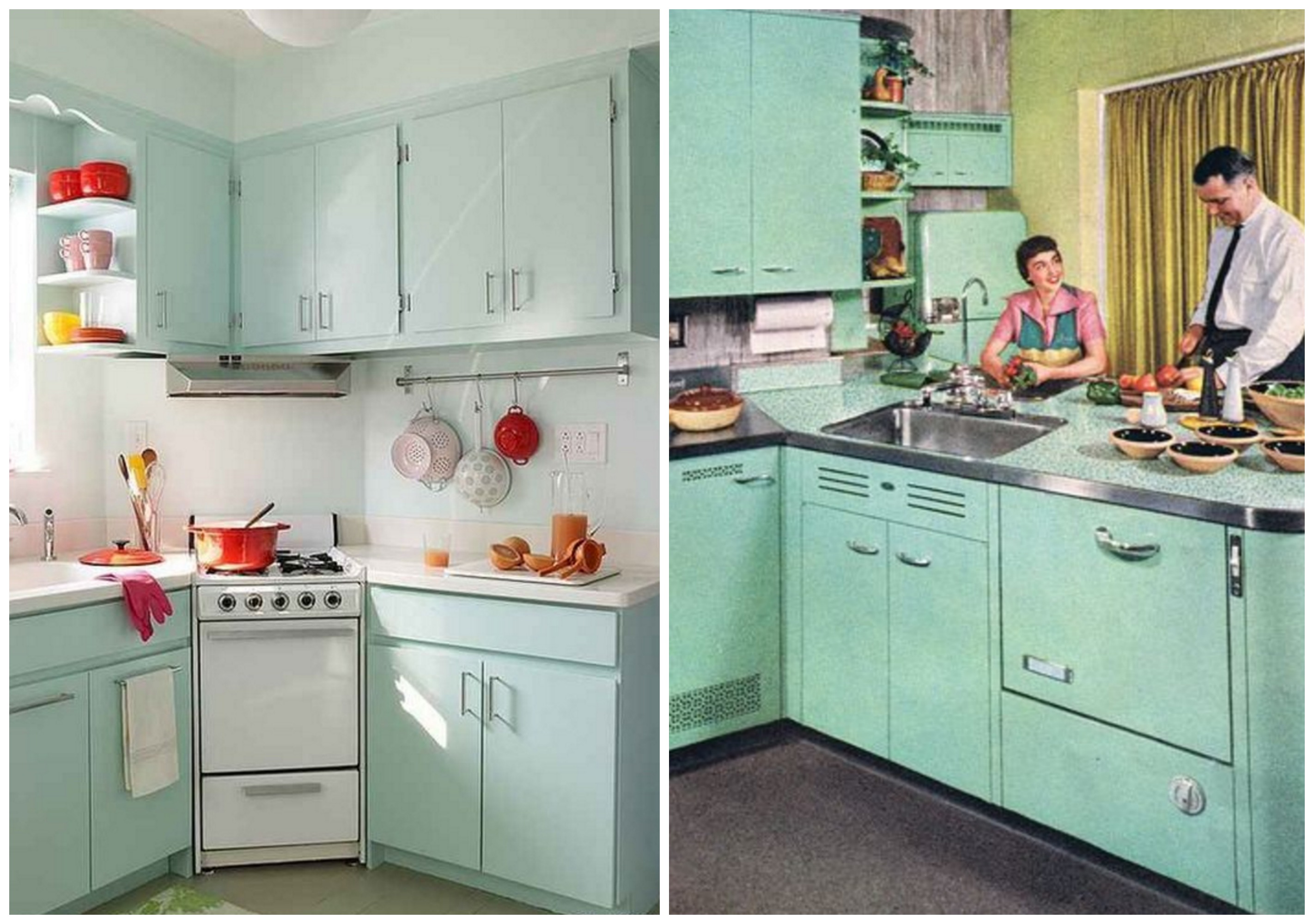 Retro kitchens pastel cabinets ASBKENV