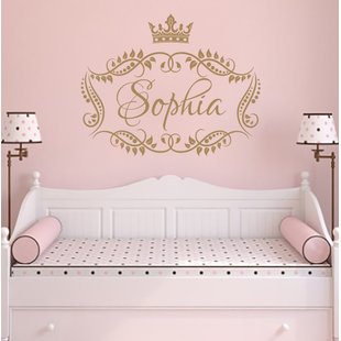 wall decal personalized princess crown personalized name wall decal TVKQJYO