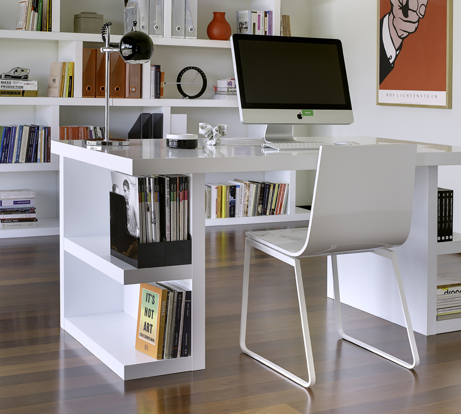 white modern home office furniture SSCTJON