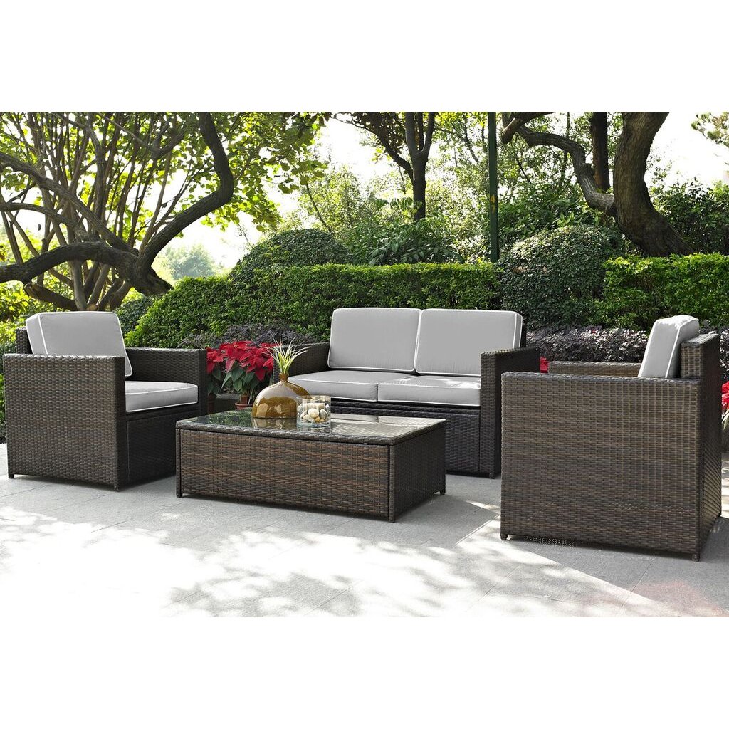 Wicker furniture gray and brown 4 piece wicker furniture set - palm harbor | rc willey YTCQTUL