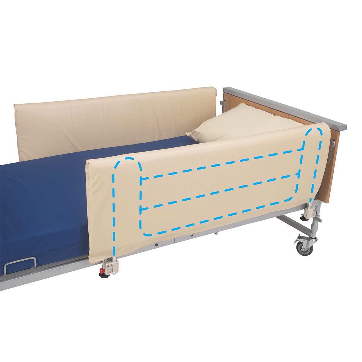 Cots with side protection cot side bumper for 3 or 4 bar rails QCWIERY
