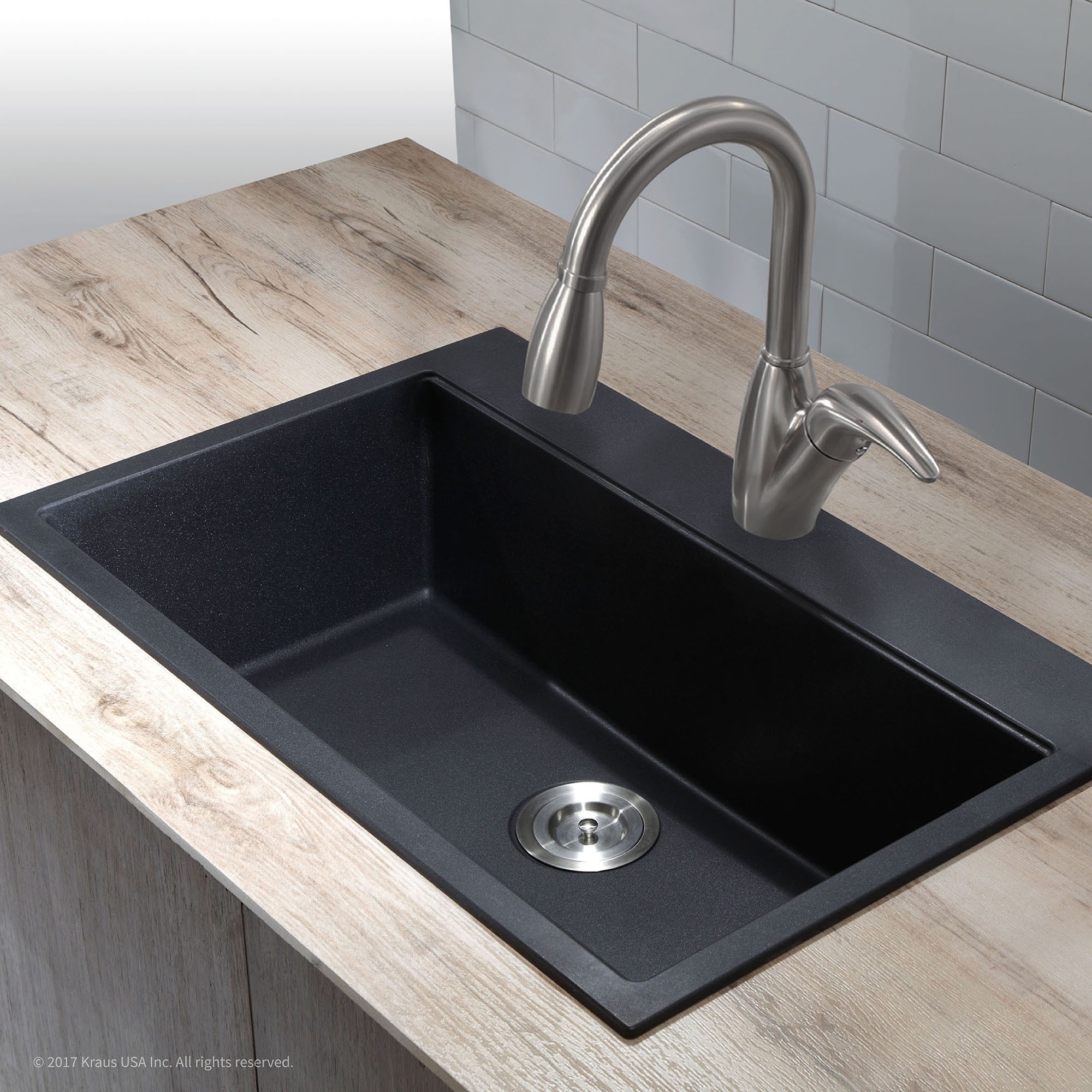 granite or ceramic sink kraus 31 inch dual mount single bowl granite kitchen sink w/ topmount and GLMLTIQ