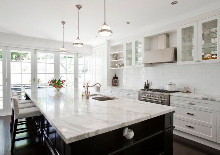 kitchen ideas with marble countertops 20 of the most gorgeous marble kitchen island ideas calcutta marble kitchen, FVIHCZF