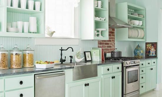 Mint Green kitchen: The most beautiful pictures and ideas for the new ...