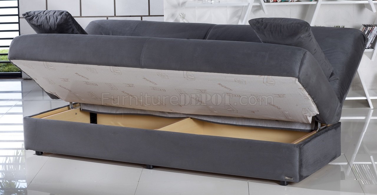 sofa beds with storage underneath regata sofa bed in rainbow dark gray fabric by istikbal ZZWPKWQ