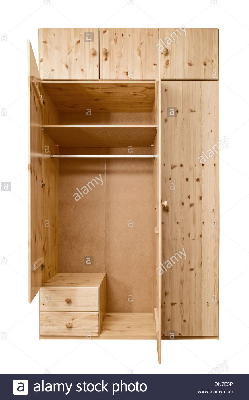 Wardrobes made of beech & core beech simple open wooden wardrobe made of beech wood. isolated wooden cabinet. - FPISXFM