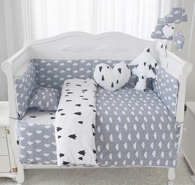 Baby Bedding Sets Comfortable Baby Bed Bumpers Pure Cotton Print AB