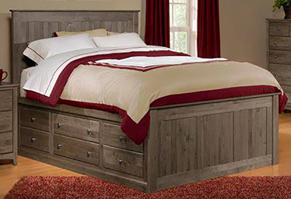 The Archbold solid alder chest bed has storage drawers on both sides